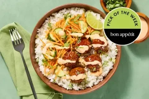 HelloFresh menu photo of Banh Mi Style Turkey Meatball Bowls