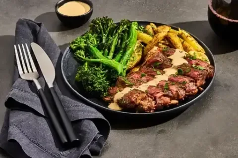 Grass Fed Ribeye with Truffle Cream Sauce