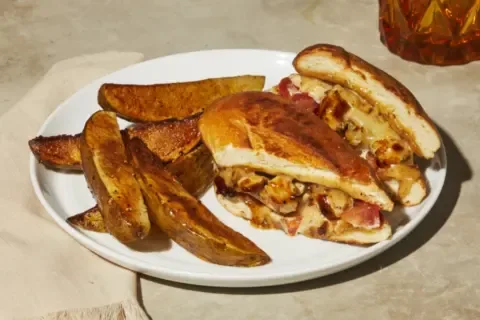 Roasted Onion Chicken & Bacon Panini