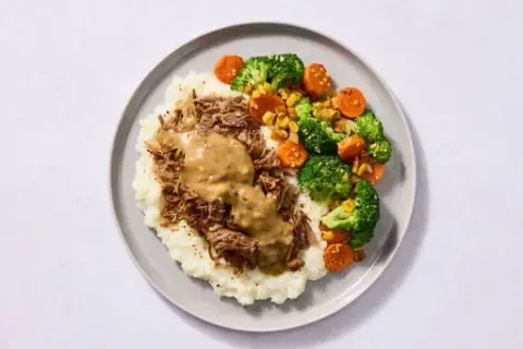 Brown Butter Shredded Beef & Grits