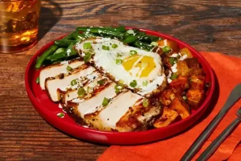 Everything Bagel Pork Chops & Eggs
