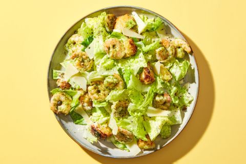 Pesto Shrimp Caesar Salad with Double Shrimp! — Dinnerly Meal Review & Calories