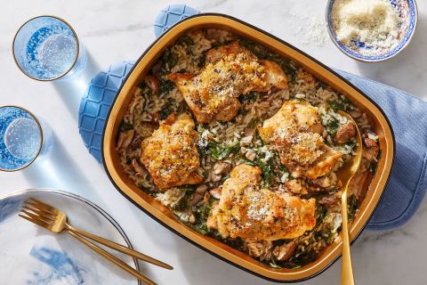 Mushroom & Panko Crusted Chicken Thighs
