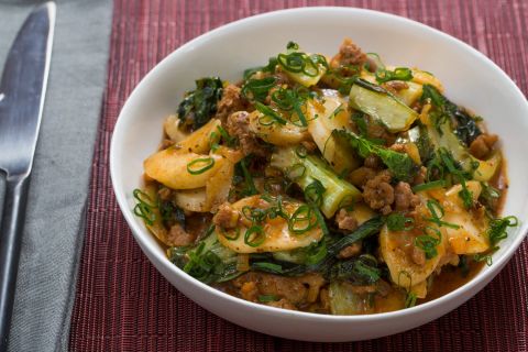 Korean Tteok & Spicy Pork "Rag&ugrave;"