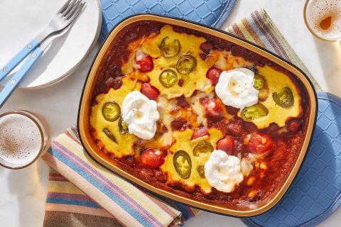 Oven Baked Cornbread Chili Casserole