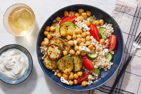 Greek Style Chickpea & Couscous Bowl
