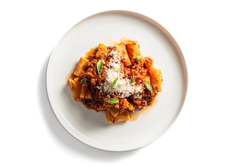Beef and Italian Pork Sausage Bolognese Rigatoni
