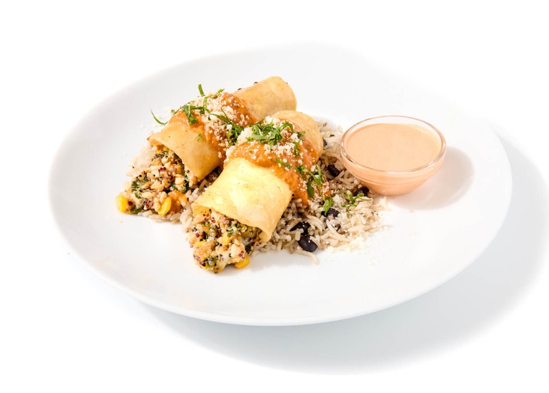 Adobo Chicken, Quinoa & Kale Enchiladas