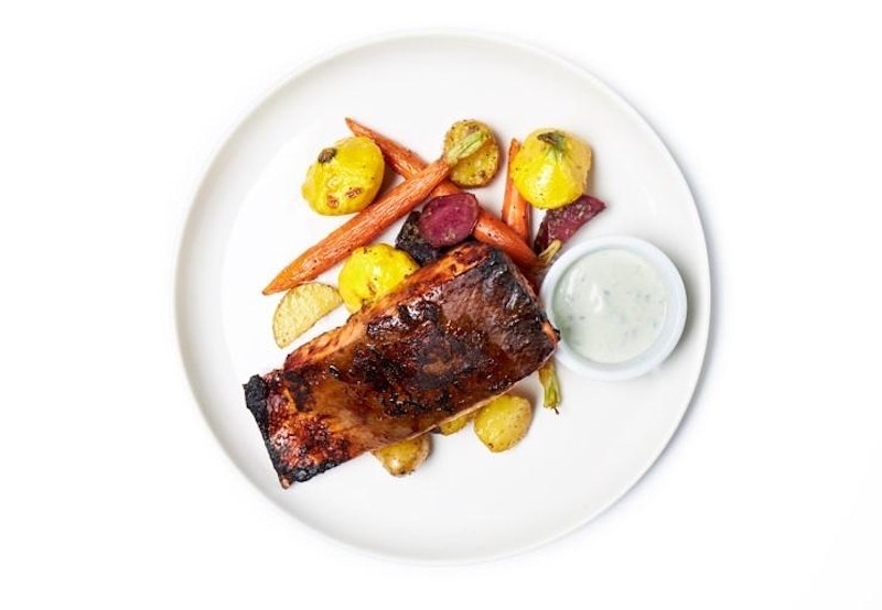 Miso Roasted Salmon with Cilantro Sauce