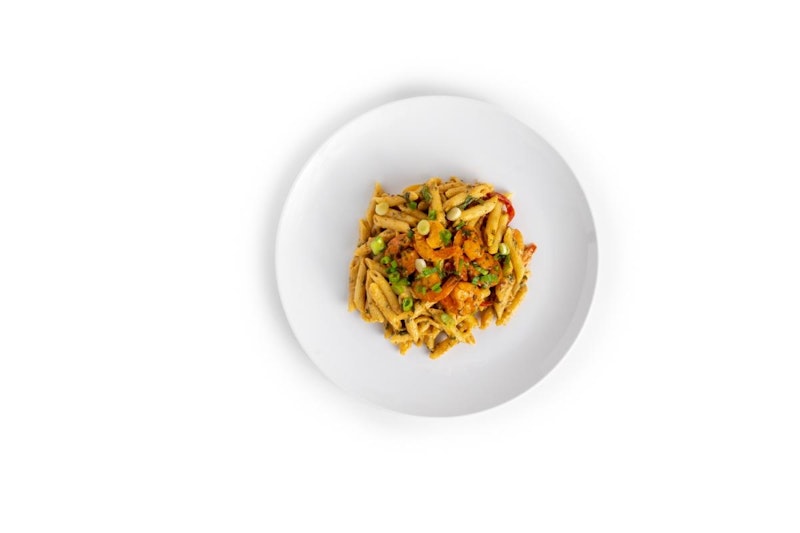 Creamy Rasta Pasta with Jerk Shrimp