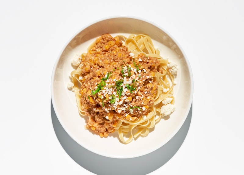 Fetuccine in Creamy Chorizo Corn Sauce