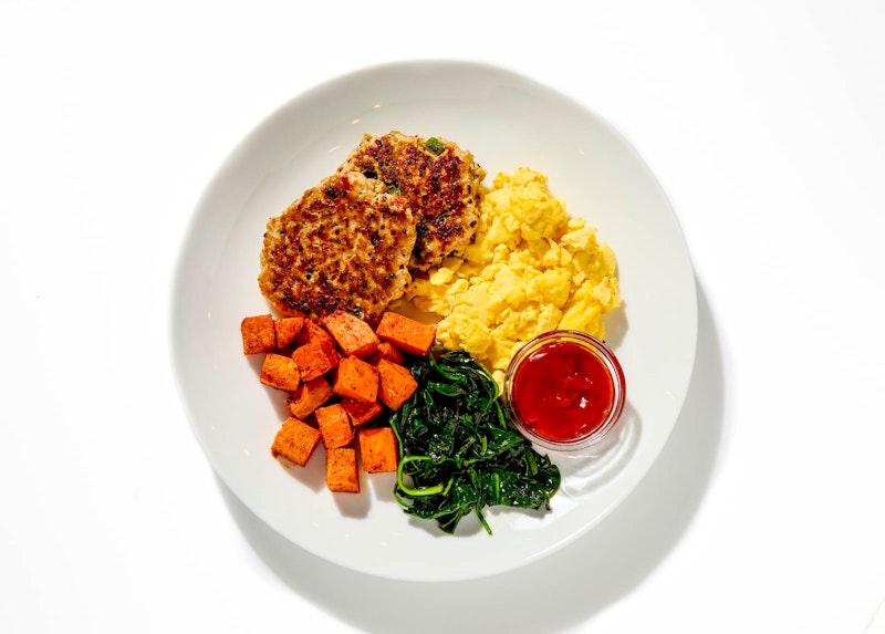 Balanced Breakfast Plate with Chicken Sausage
