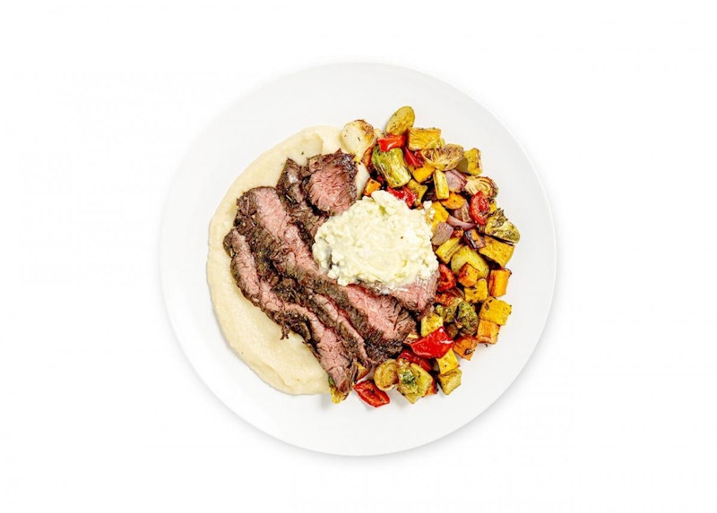 Grilled Skirt Steak & Celery Root Pur&eacute;e