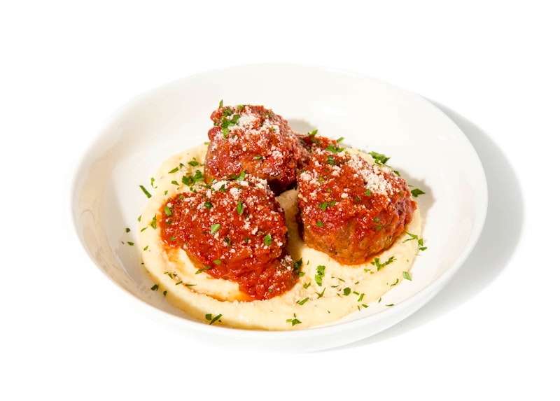 Nonna's Meatballs & Creamy Herb Polenta