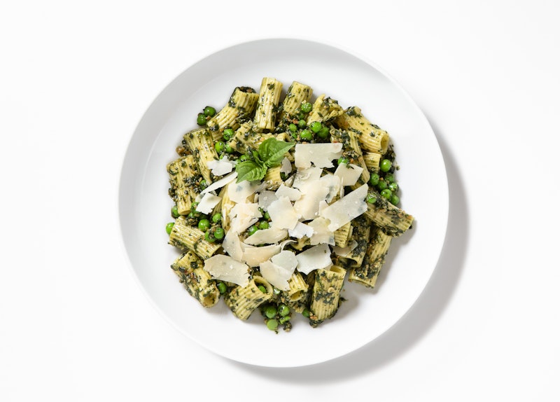 Pesto Rigatoni with Peas