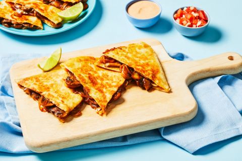 Melty Mushroom & Onion Quesadillas