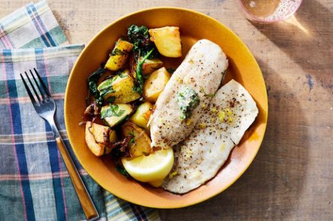 Pan Roasted Tilapia With Potatoes Herb Butter