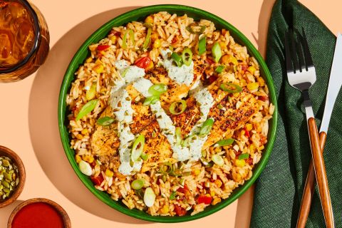 Seared Tilapia with Bacon & Dirty Rice