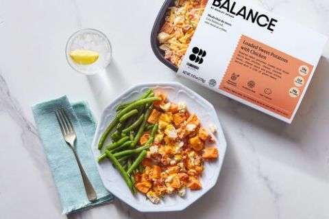Loaded Sweet Potatoes With Chicken Green Beans