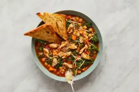 One-Pot Chicken, Chickpea & Kale Soup