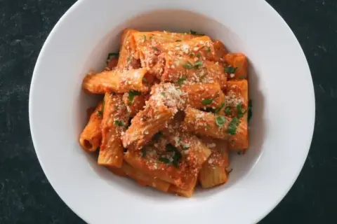 Rigatoni with Sausage & Cherry Pepper Marinara
