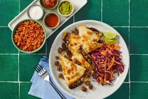 Low-Lift Bean & Organic Beef Quesadillas