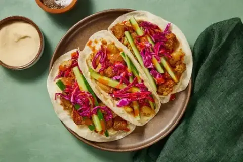 Crushed Falafel & Potato Tacos