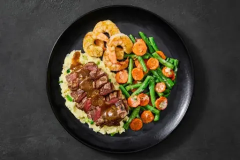 Garlic Herb Filet Mignon & Shrimp