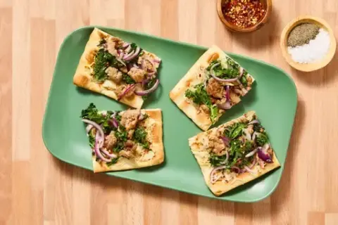 Cheesy Chicken & Kale Flatbreads