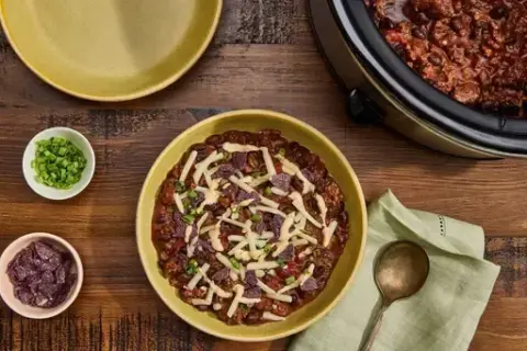 Slow Cooker Beef & Black Bean Chili Bar