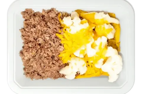 Chopped Beef Brisket & Cheesy Cauliflower