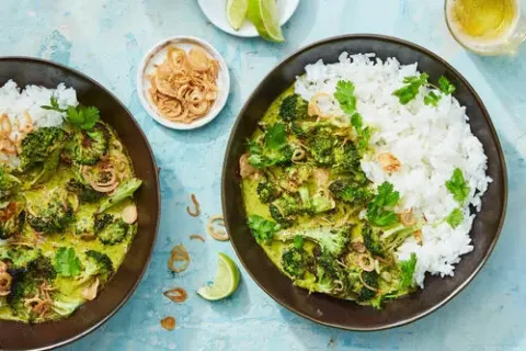 Thai Chicken Curry with Roasted Broccoli