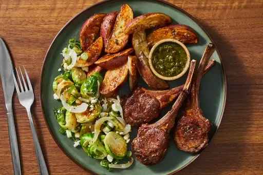 Chimichurri 2x Lamb Chops & Hot Honey Brussels