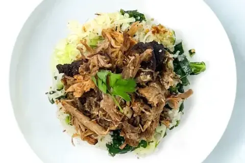 Smoked Carolina BBQ Pork With Vegetable Dirty Rice