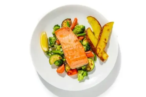 Grilled Salmon Primavera