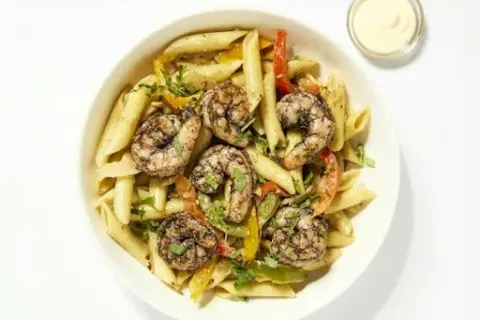 Grilled Jerk Shrimp Rasta Pasta