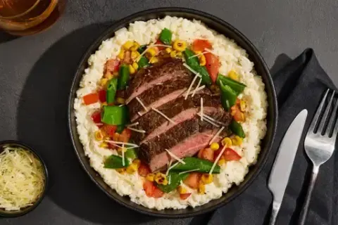 Creamy Risotto with Sirloin Steak