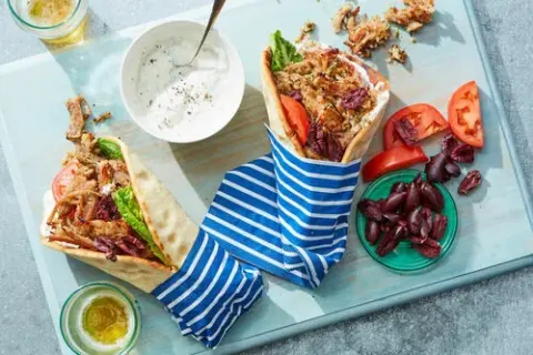 Greek-Inspired Braised Beef Gyro