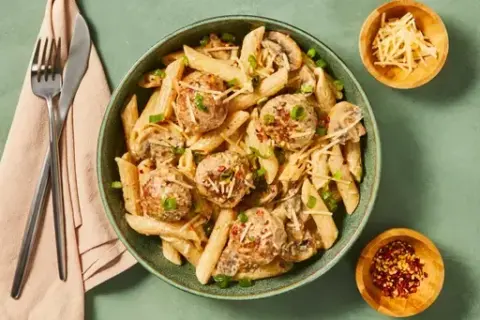 Penne with Beef Meatballs
