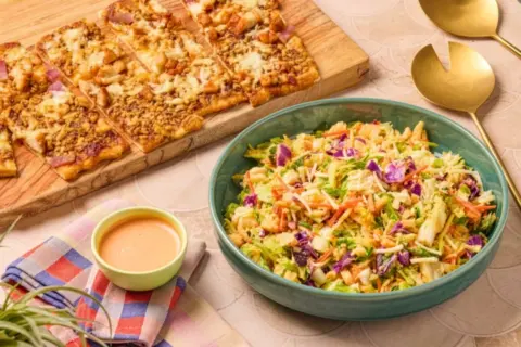 Buffalo Ranch Chopped Salad & BBQ Chicken Flatbread
