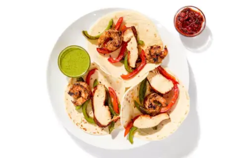 Spicy Grilled Chicken & Shrimp Fajitas