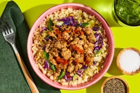Sesame Turkey & Cauliflower “Rice” Bowls