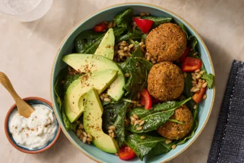 Crispy Falafel & Avocado Grain Bowls