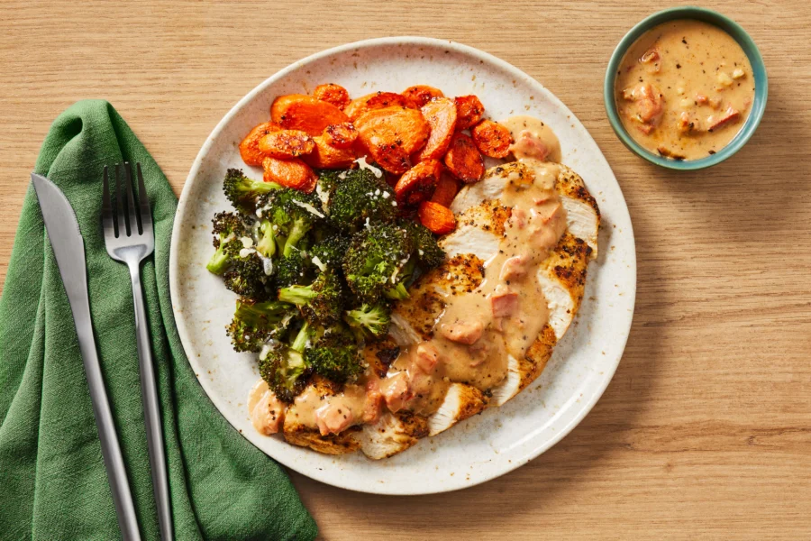 Tuscan-Spiced Chicken & Cheesy Asparagus