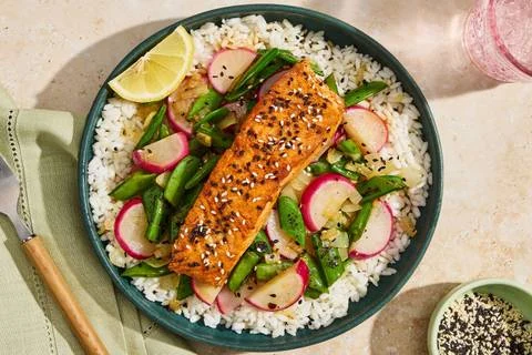 Honey-Miso Wild Salmon & Rice Bowls