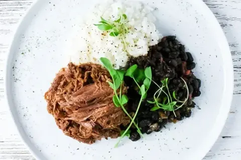 Barbacoa Beef with Black Beans and Cilantro Rice