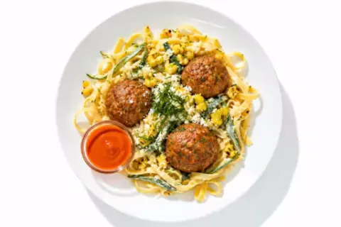 Al Pastor Meatballs & Fettuccine