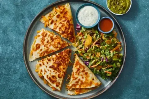 Low-Lift Falafel Quesadillas & Southwest Salad