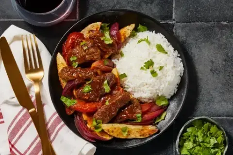 Peruvian Chili-Soy Rib-Eye Steak Stir-Fry