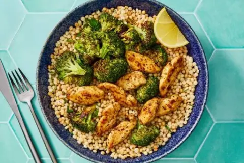 Garlicky Chicken Couscous Bowls